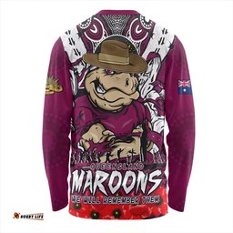 Amazing Aussie Queensland Maroons Ripped Legacy Of The Game The ANZAC Spirit Lives On Long Sleeve T-shirt
