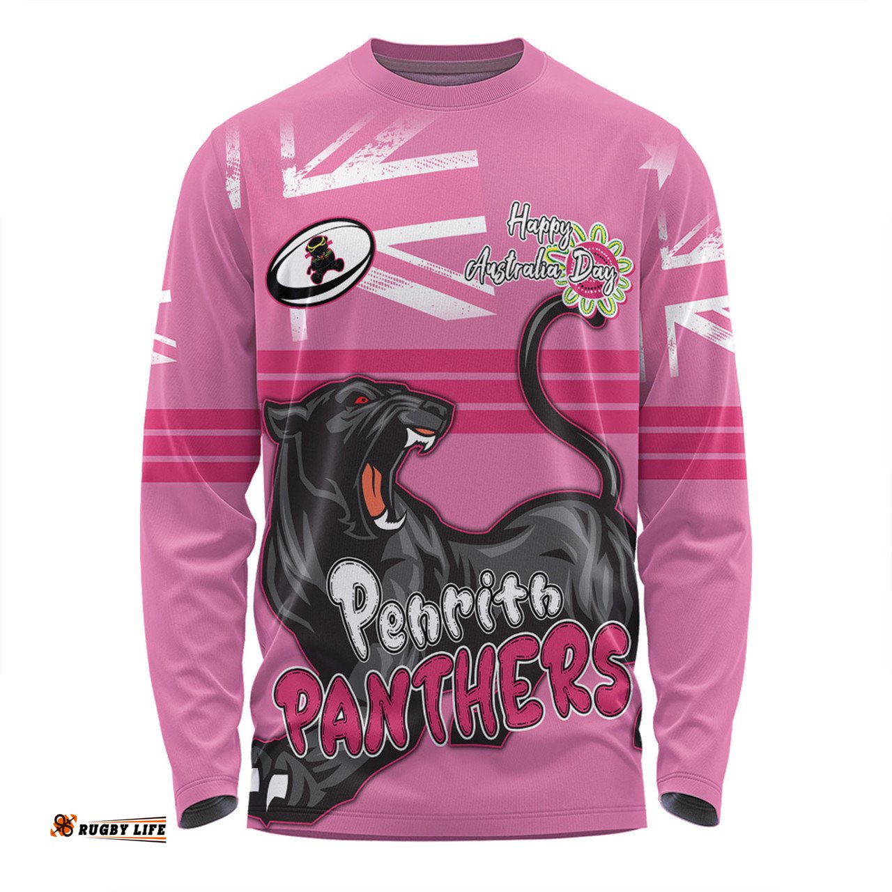 Amazing Aussie Penrith Panthers Happy Australia Day We Are One And Free V2 Long Sleeve T-shirt