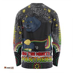 Amazing Aussie Penrith Panthers Custom Custom With Aboriginal Inspired Style Of Dot Painting Patterns Long Sleeve T-shirt