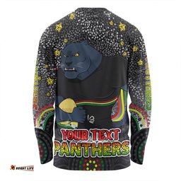 Amazing Aussie Penrith Panthers Custom Custom With Aboriginal Inspired Style Of Dot Painting Patterns Long Sleeve T-shirt
