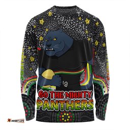 Amazing Aussie Penrith Panthers Custom Custom With Aboriginal Inspired Style Of Dot Painting Patterns Long Sleeve T-shirt