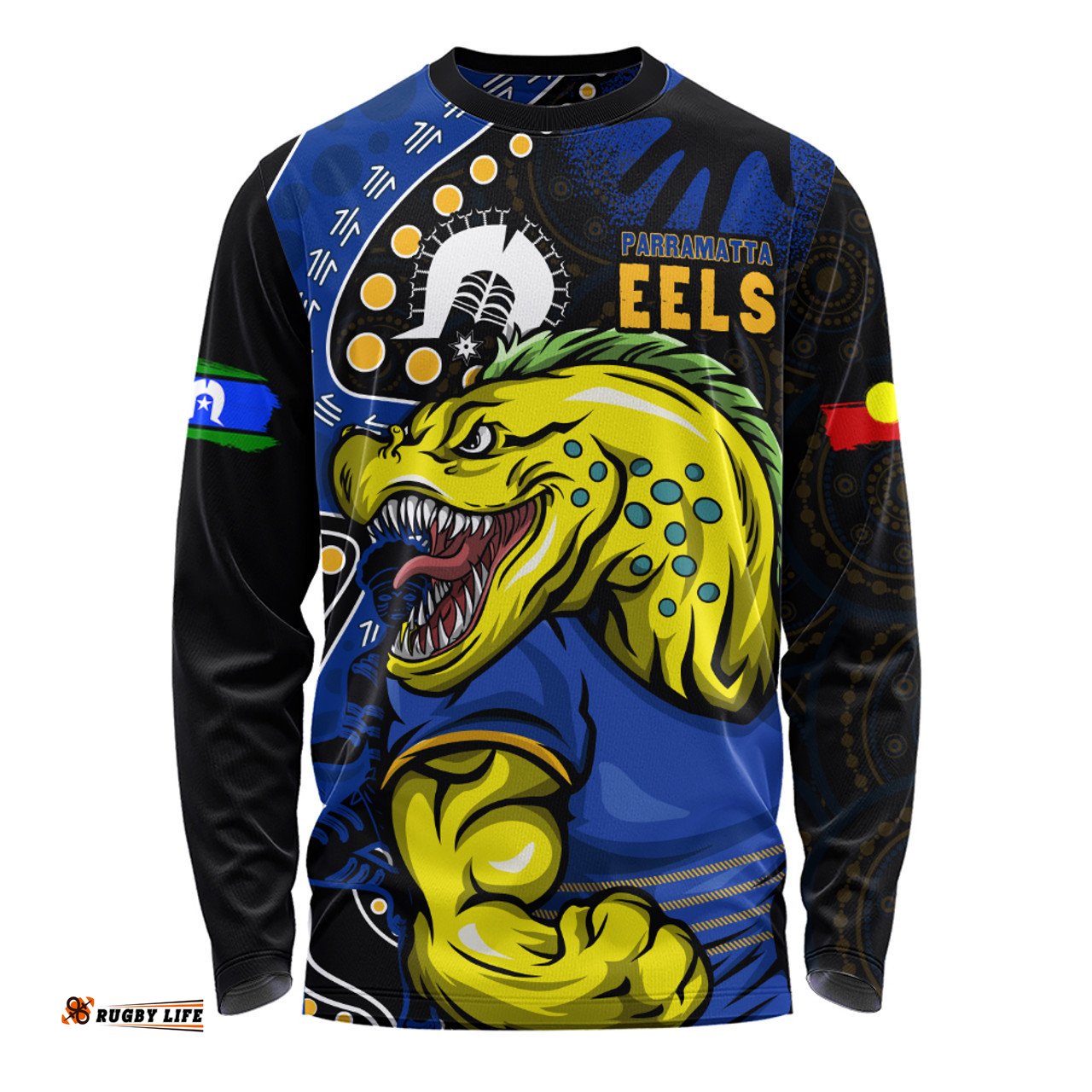 Amazing Aussie Parramatta Eels NAIDOC Indigenous Warrior Spirit Long Sleeve T-shirt