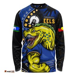 Amazing Aussie Parramatta Eels NAIDOC Indigenous Warrior Spirit Long Sleeve T-shirt