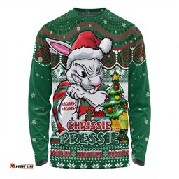 Amazing Aussie South Sydney Rabbitohs Aussie Ugly Christmas For Die Hard Fan Supporters Long Sleeve T-shirt