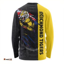 Amazing Aussie Richmond Burning Passion Of Power Scratch Style Long Sleeve T-shirt