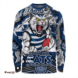 Amazing Aussie Geelong Cats Blazing Spirit Of Victory Long Sleeve T-shirt