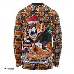 Amazing Aussie Wests Tigers Merry Ugly Christmas Comic Style Long Sleeve T-shirt