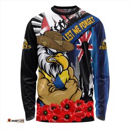 Amazing Aussie West Coast Eagles Anzac Day Honor United In Spirit Long Sleeve T-shirt