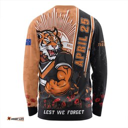 Amazing Aussie Wests Tigers Anzac Day Lest We Forget Strong Fighting Spirit Long Sleeve T-shirt