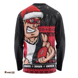 Amazing Aussie St Kilda Merry Christmas Down Under Footy Power Style Long Sleeve T-shirt
