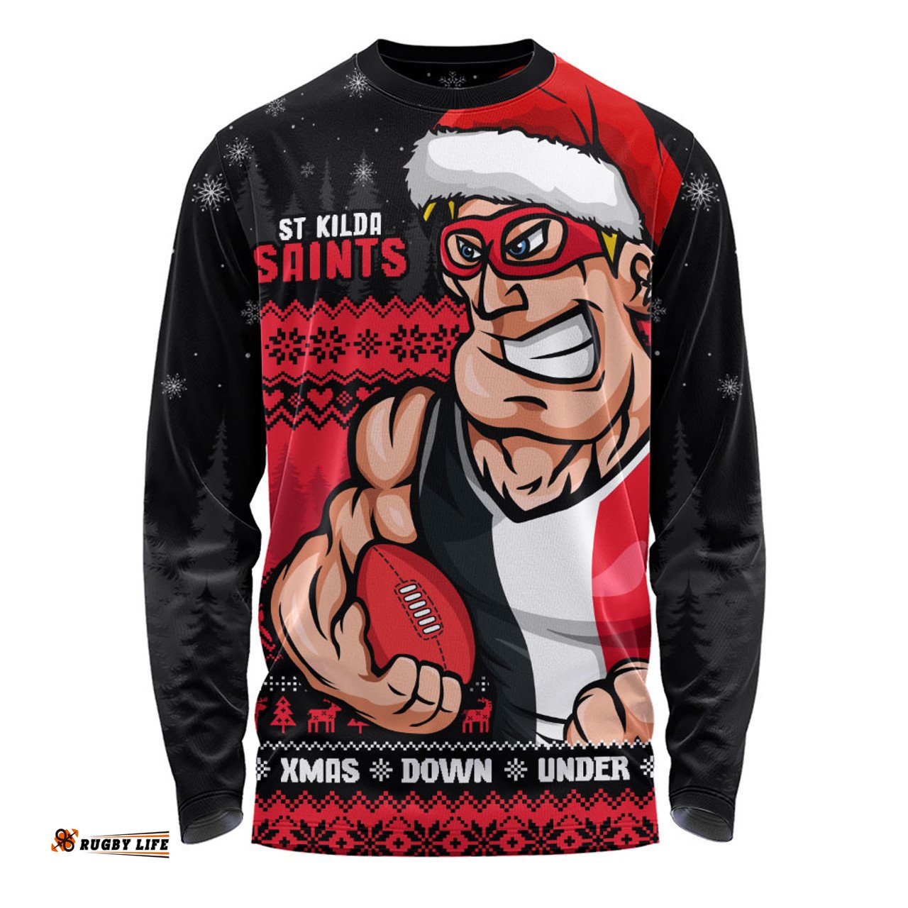 Amazing Aussie St Kilda Merry Christmas Down Under Footy Power Style Long Sleeve T-shirt
