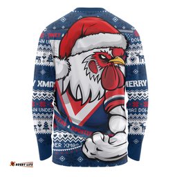 Amazing Aussie Sydney Roosters Ugly Knit Style For Christmas Game Fans Long Sleeve T-shirt