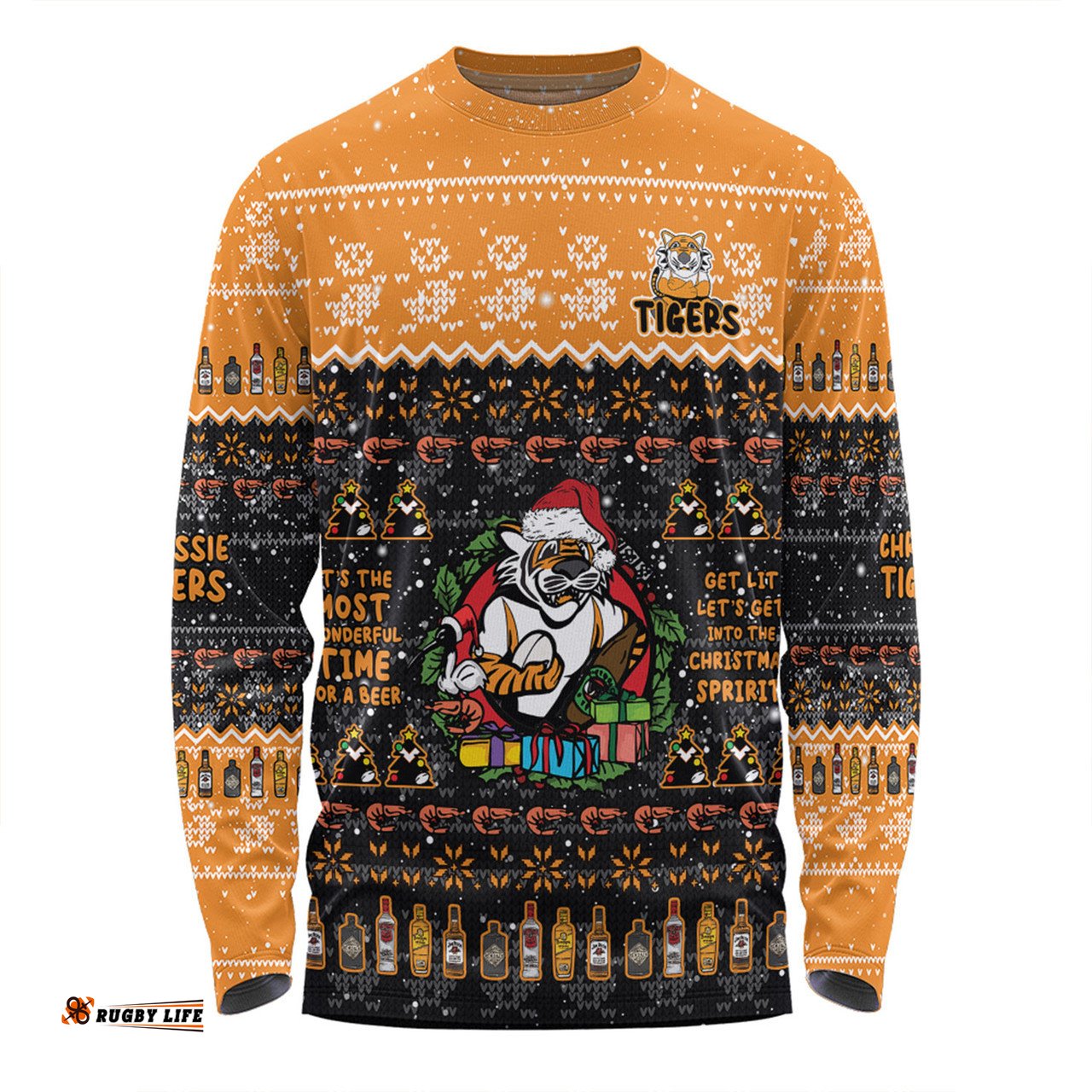 Amazing Aussie Wests Tigers Christmas Custom Chrissie Spirit Long Sleeve T-shirt