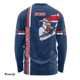 Amazing Aussie Sydney Roosters Happy Australia Day Flag Scratch Style Long Sleeve T-shirt