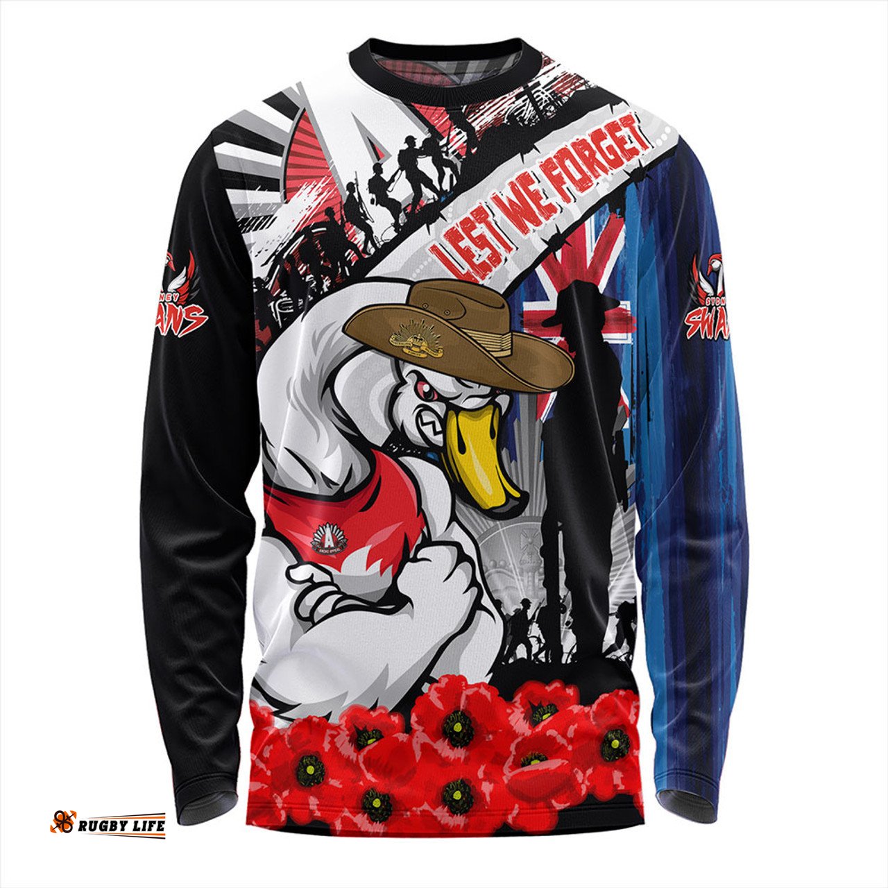 Amazing Aussie Sydney Swans Anzac Day Honor United In Spirit Long Sleeve T-shirt