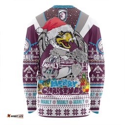 Amazing Aussie Manly Warringah Sea Eagles Christmas Custom Manly Santa Aussie Big Things Long Sleeve T-shirt