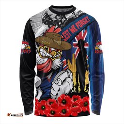 Amazing Aussie Sydney Roosters United In Spirit Anzac Day Tribute Long Sleeve T-shirt