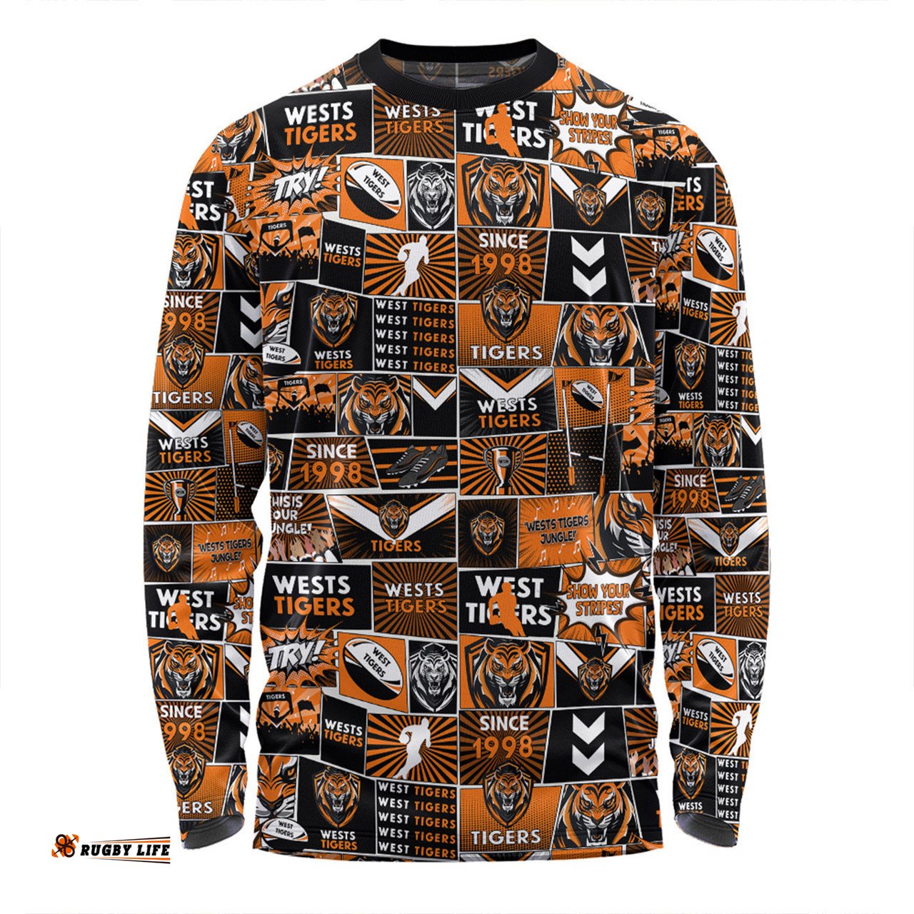 Amazing Aussie Wests Tigers Team Of Us Die Hard Fan Supporters Comic Style Long Sleeve T-shirt