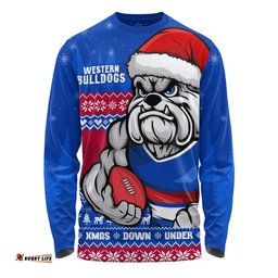 Amazing Aussie Western Bulldogs Merry Christmas Down Under Footy Power Style Long Sleeve T-shirt