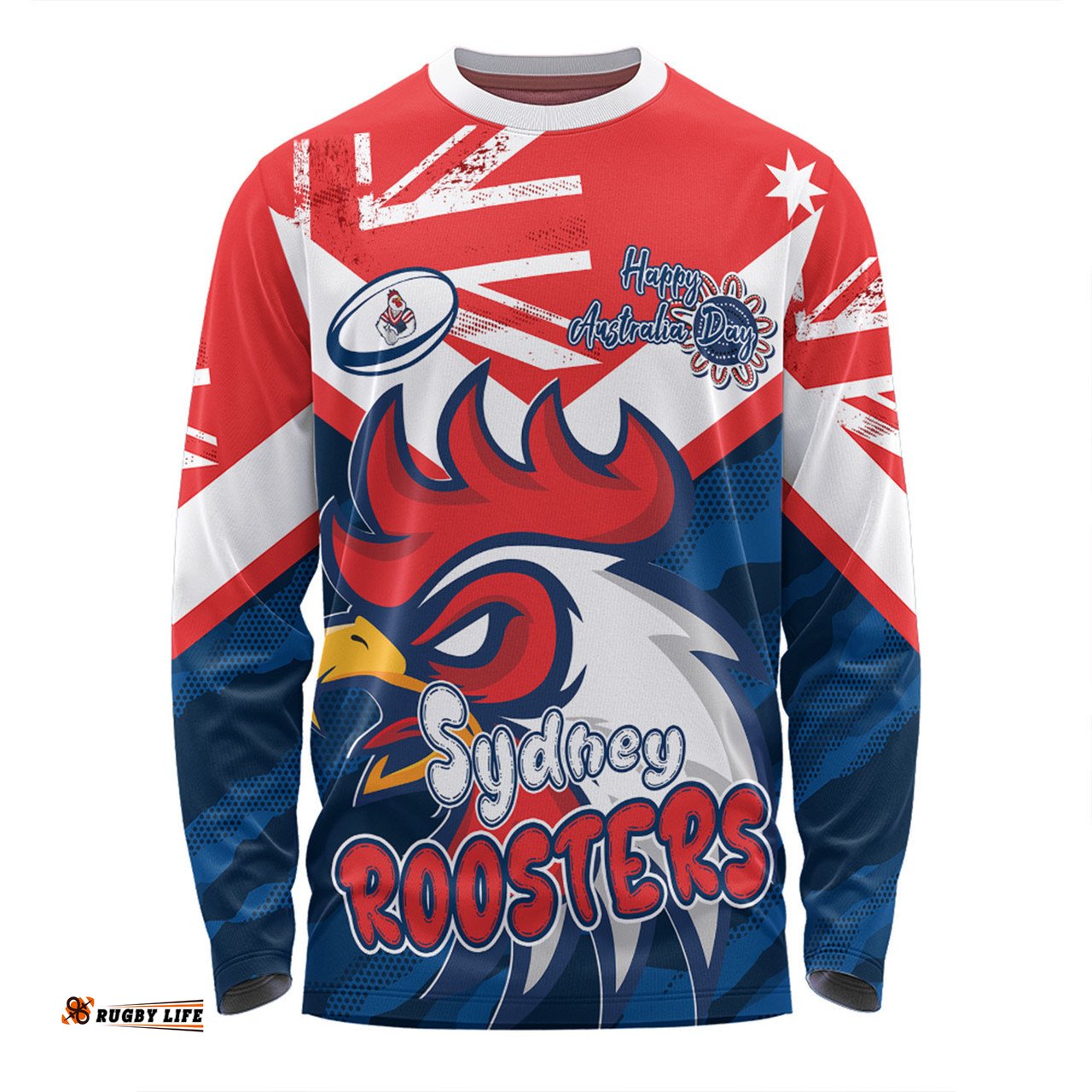 Amazing Aussie Sydney Roosters Happy Australia Day We Are One And Free Long Sleeve T-shirt