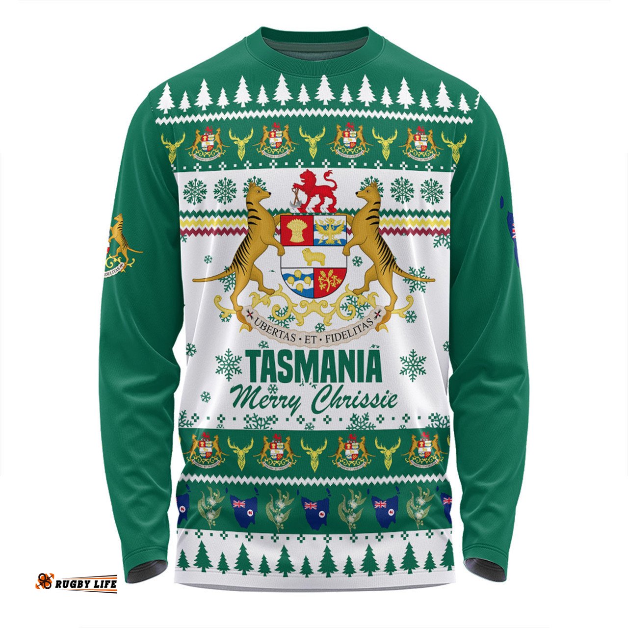 Amazing Aussie Tasmania Christmas Merry Chrissie Long Sleeve T-shirt