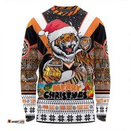 Amazing Aussie Wests Tigers Christmas Custom Tigers Santa Aussie Big Things Long Sleeve T-shirt