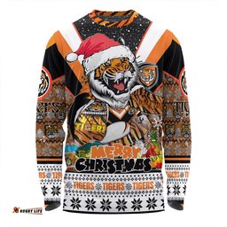 Amazing Aussie Wests Tigers Christmas Custom Tigers Santa Aussie Big Things Long Sleeve T-shirt