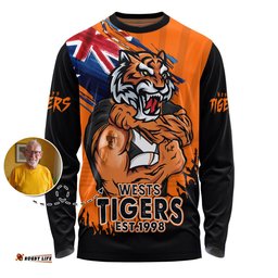 Amazing Aussie Wests Tigers Heart Of A Fighter Tough And Fearless Long Sleeve T-shirt