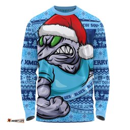 Amazing Aussie New South Wales Blues Ugly Knit Style For Christmas Game Fans Long Sleeve T-shirt
