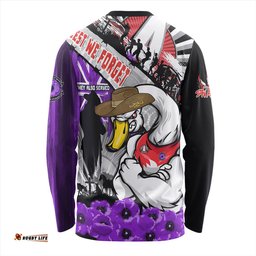 Amazing Aussie Sydney Swans ANZAC Day Honor Purple Valor And Spirit Long Sleeve T-shirt