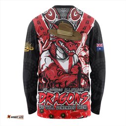 Amazing Aussie St. George Illawarra Dragons Ripped Legacy Of The Game The ANZAC Spirit Lives On Long Sleeve T-shirt