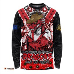 Amazing Aussie St. George Illawarra Dragons Ripped Legacy Of The Game The ANZAC Spirit Lives On Long Sleeve T-shirt