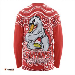 Amazing Aussie Sydney Swans Aboriginal Inspired Tough Fan Football For Life Long Sleeve T-shirt