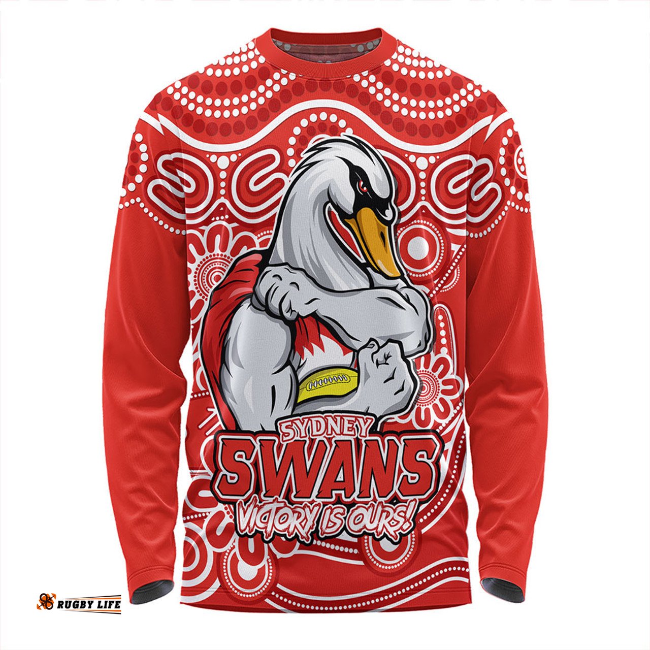 Amazing Aussie Sydney Swans Aboriginal Inspired Tough Fan Football For Life Long Sleeve T-shirt