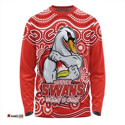 Amazing Aussie Sydney Swans Aboriginal Inspired Tough Fan Football For Life Long Sleeve T-shirt