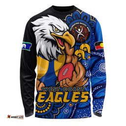 Amazing Aussie West Coast Eagles Power Through Generations NAIDOC Edition Long Sleeve T-shirt