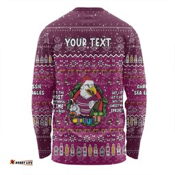 Amazing Aussie Manly Warringah Sea Eagles Christmas Custom Chrissie Spirit Long Sleeve T-shirt