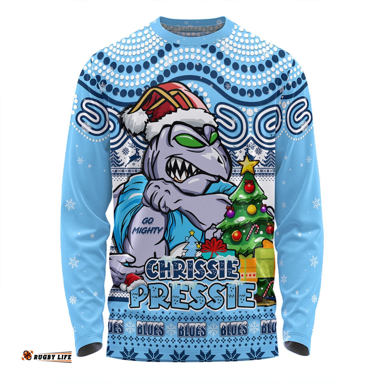 Amazing Aussie New South Wales Blues Aussie Ugly Christmas For Die Hard Fan Supporters Long Sleeve T-shirt