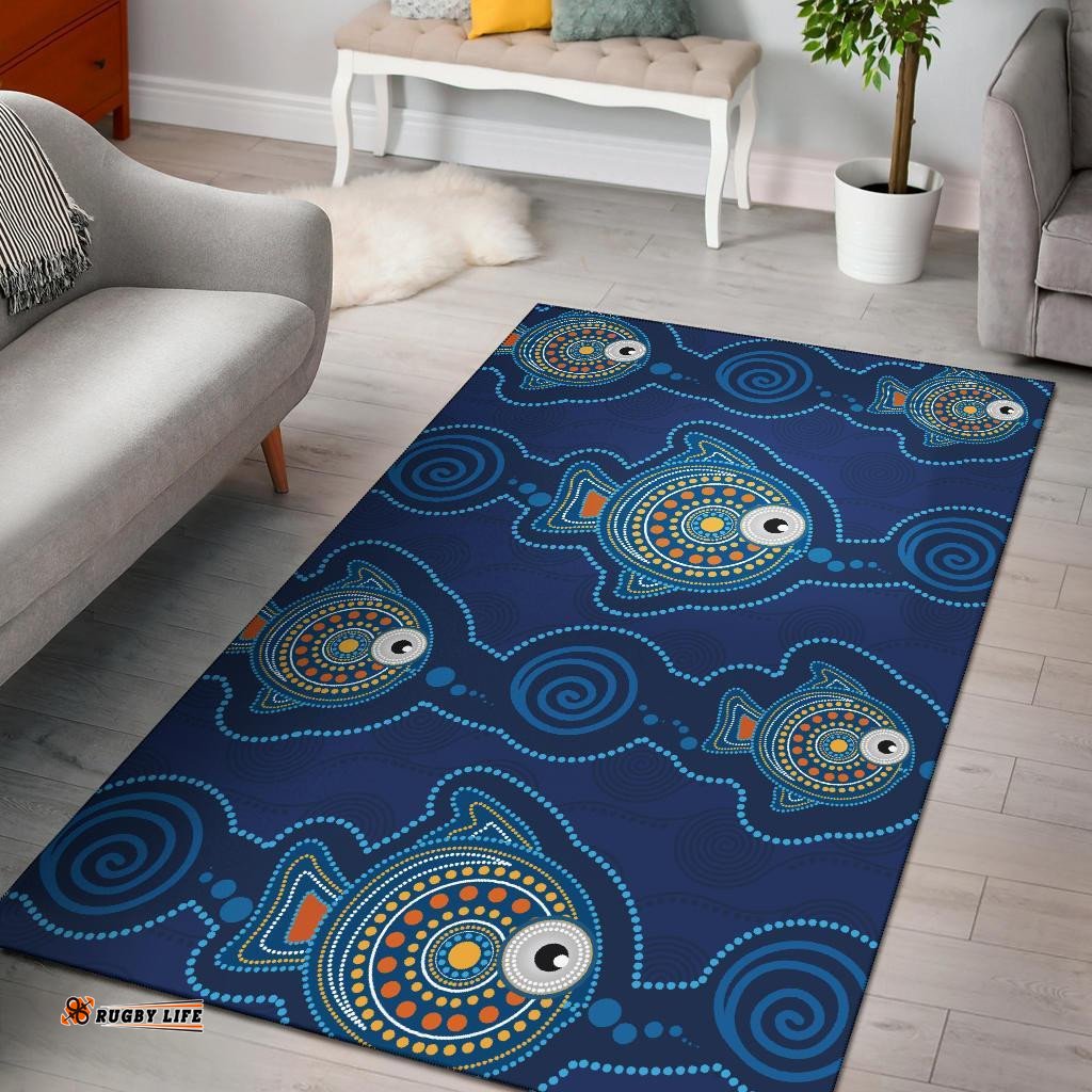 Rugby Life Rug - Aboriginal Area Rug, Indigenous Turtle Patterns ...