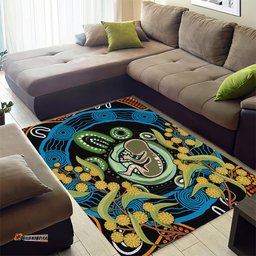 Baby in the Womb Area Rug Aboriginal Art Style