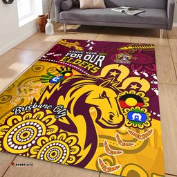 Brisbane Broncos Naidoc Week Custom Area Rug - Bronx For Our Elders Aboriginal Inspired Area Rug