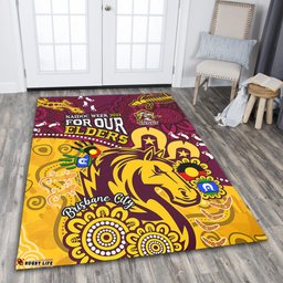 Brisbane Broncos Naidoc Week Custom Area Rug - Bronx For Our Elders Aboriginal Inspired Area Rug