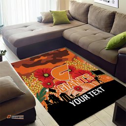 Custom Giants Football ANZAC Area Rug Gallipoli Camouflage With Poppies