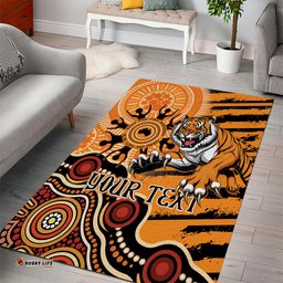Personalised Wests Tigers NAIDOC Week 2024 Area Rug Aboriginal Fire Burning Sparks