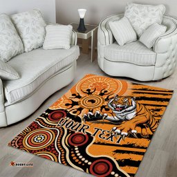 Personalised Wests Tigers NAIDOC Week 2024 Area Rug Aboriginal Fire Burning Sparks