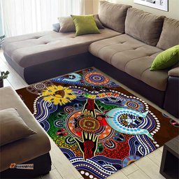 Custom NAIDOC Week 2024 Hawthorn Hawks Area Rug Australia Aboriginal Dot Painting