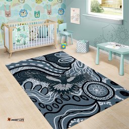 Magpies Aboriginal Art Area Rug