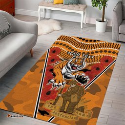Custom Wests Tigers Rugby ANZAC Area Rug Aboriginal and Army Patterns