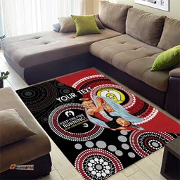 Custom AFL St Kilda NAIDOC Week Area Rug Keep The Fire Burning Indigenous Art