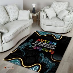 Australia Autism Awareness 4 April Aboriginal Lizard Area Rug